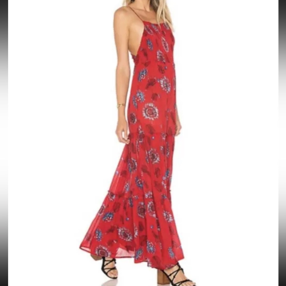NWT Free People Intimately Garden Party Maxi Dress in Red Combo - size S
